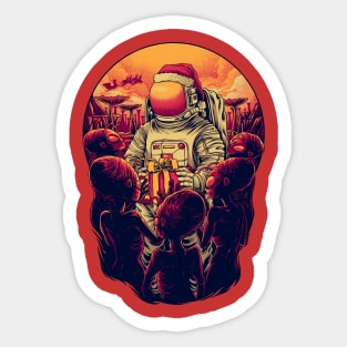 Astronauts aliens Mars contact Sticker